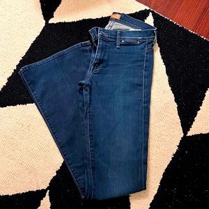 Mother flared dark blue denim jeans